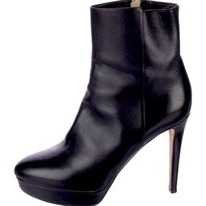 JIMMY CHOO MAGIC LEATHER PLATFORM ANKLE BOOTS BLACK SIZE 38